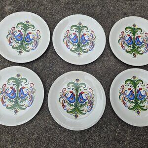 6 Villeroy & Boch Assiettes Rooster 7 3/4" Salad Plates Luxembourg